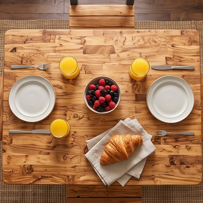 Luxury Wooden Kitchen Island Set with 2 Bar Stools - Storage Breakfast Bar Table