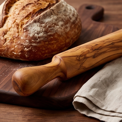 Rouleau à pâtisserie professionnel en bois d'olivier | Rouleau à pâte traditionnel en bois dur