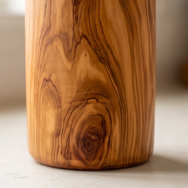 Range-ustensiles en bois d'olivier | Support de spatules et cuillères de cuisine en bois