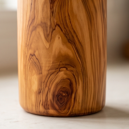 Range-ustensiles en bois d'olivier | Support de spatules et cuillères de cuisine en bois