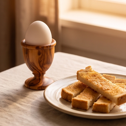 Coquetier en bois d'olivier | Support de petit-déjeuner en bois pour œuf à la coque