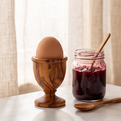 Coquetier en bois d'olivier | Support de petit-déjeuner en bois pour œuf à la coque