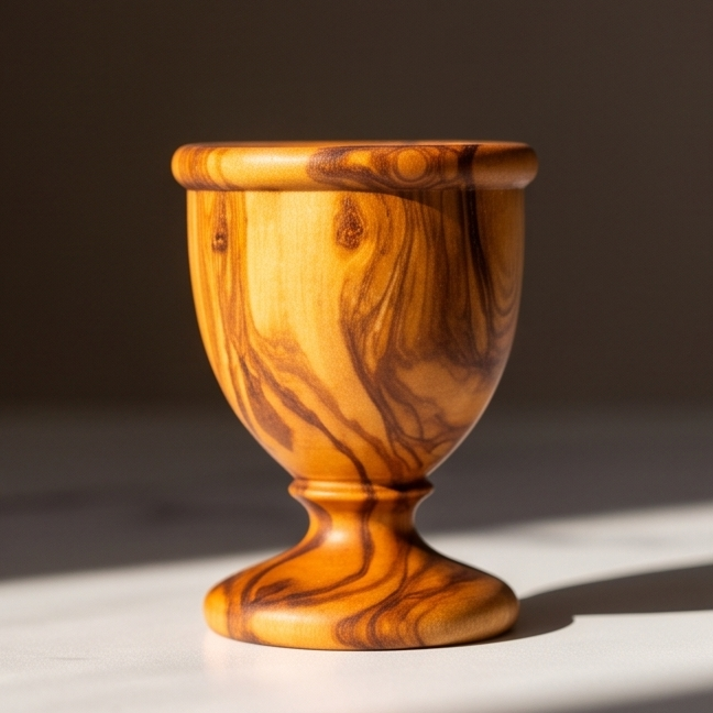 Coquetier en bois d'olivier | Support de petit-déjeuner en bois pour œuf à la coque
