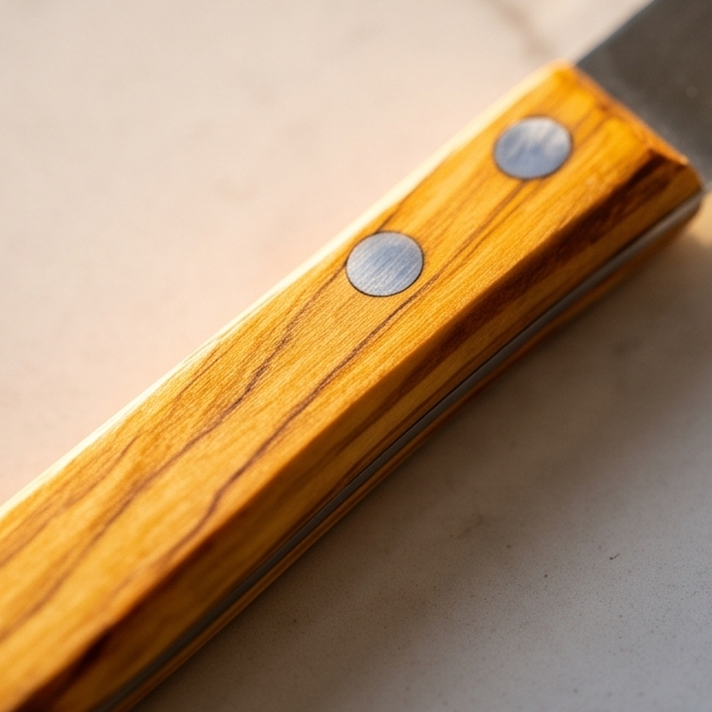 Couteau à fromage avec manche en bois premium et pointe à fourchette | Acier inoxydable