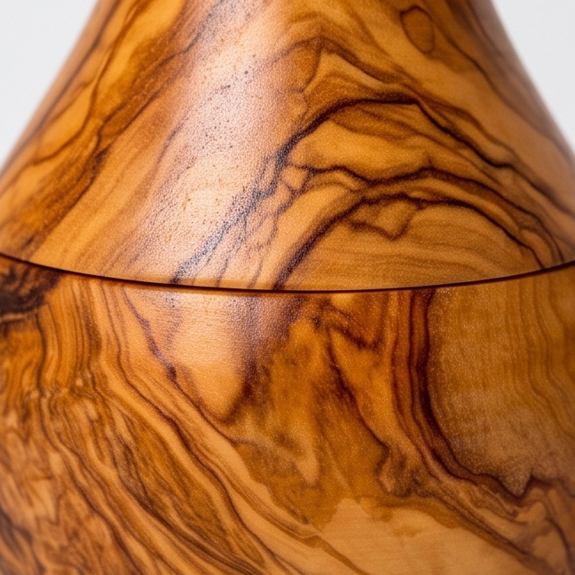 Sucrier et pot à épices artisanal en bois d'olivier en forme de poire (12 cm)