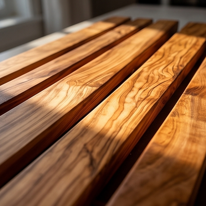 Planche à découper à pain artisanale en bois d'olivier avec ramasse-miettes | 32x20 cm
