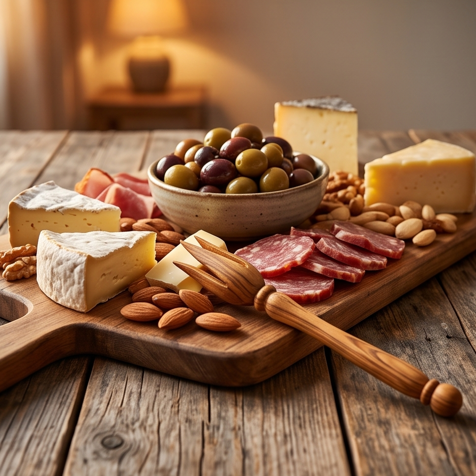 Cueille-olives en bois d'olivier 14 cm