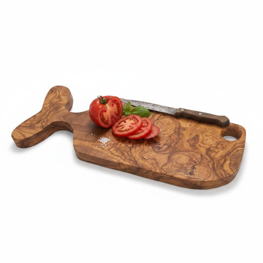 Handcrafted Fish-Shaped Olive Wood Serving Board - 36cm Artisan Charcuterie Platter & Cheese Board