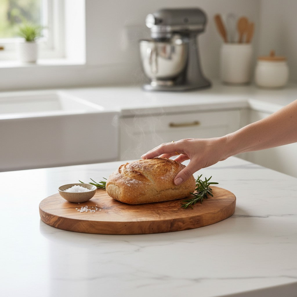 Handmade Oval Olive Wood Cutting Board | Elegant Charcuterie Cheese & Fruit Serving Board | Natural Grain | 20–40 cm