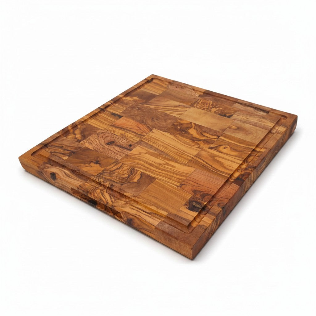 Handcrafted Olive Wood Cutting Board | 25 / 30 / 35 cm | Natural Antibacterial Kitchen Chopping & Serving Board