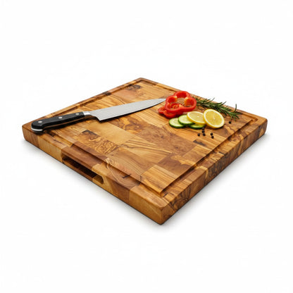 Handcrafted Olive Wood Cutting Board | 25 / 30 / 35 cm | Natural Antibacterial Kitchen Chopping & Serving Board