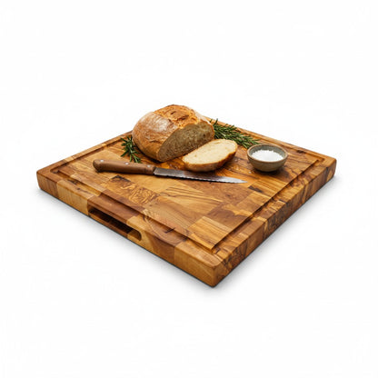 Handcrafted Olive Wood Cutting Board | 25 / 30 / 35 cm | Natural Antibacterial Kitchen Chopping & Serving Board
