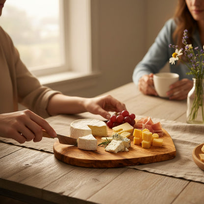 Handmade Olive Wood Heart Shaped Cutting Board | Romantic Gift Cheese & Serving Board | Natural Grain | 20 cm · 25 cm · 30 cm