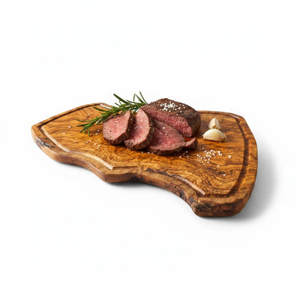 Handmade Olive Wood Rustic Freeform Cutting Board | Live Edge Meat & Charcuterie Serving Board | Antibacterial | 35–60 cm