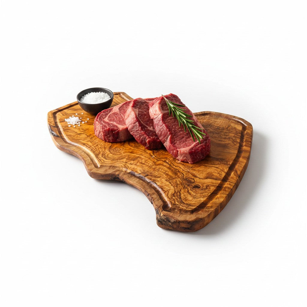 Handmade Olive Wood Rustic Freeform Cutting Board | Live Edge Meat & Charcuterie Serving Board | Antibacterial | 35–60 cm