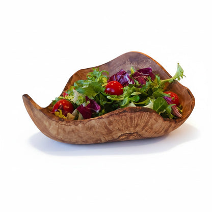Handcrafted Olive Wood Boat Bowl – Rustic Canoe-Shaped Serving Platter – Natural Fruit & Bread Vessel (Available in Sizes 20cm to 35cm+)