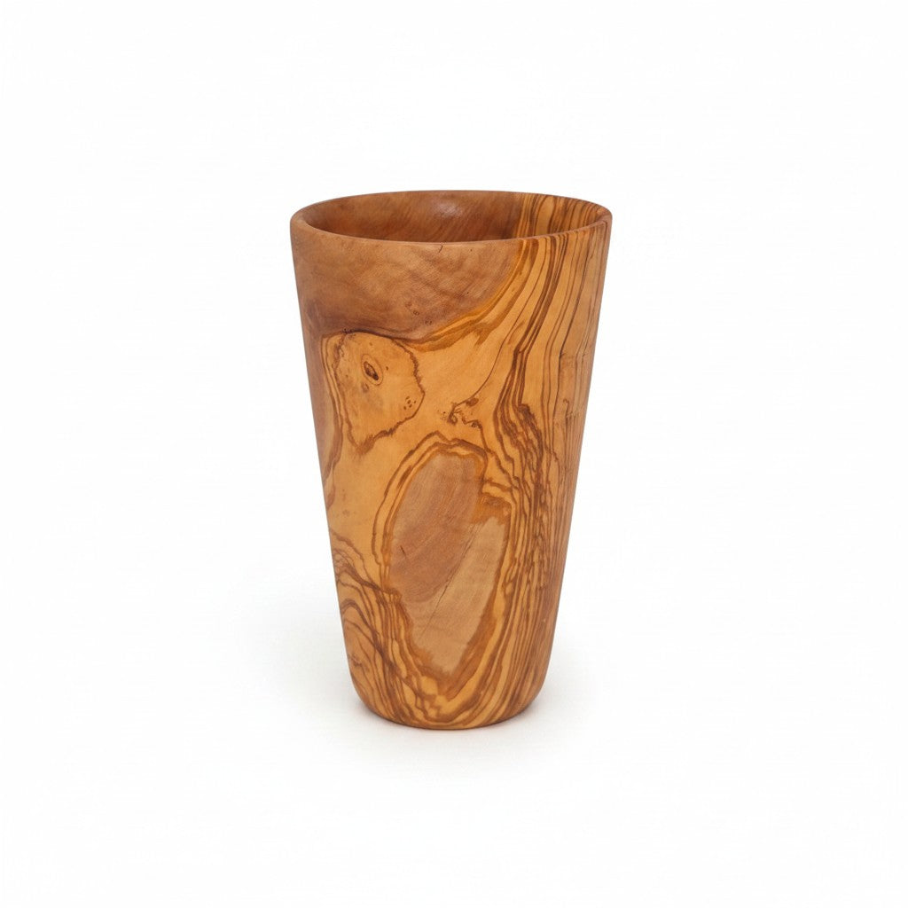 Luxury Solid Olive Wood Utensil Holder | Rustic Kitchen Countertop Storage Organizer