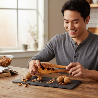 Olive Wood Pliers Nutcracker | Handheld Wooden Lever Manual Walnut Cracker