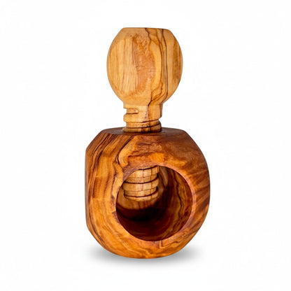 Olive Wood Mushroom Nutcracker | Wooden Screw Thread Manual Nut Breaker Tool