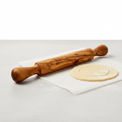 Olive Wood Professional Rolling Pin | Traditional Hardwood Pastry Dough Roller
