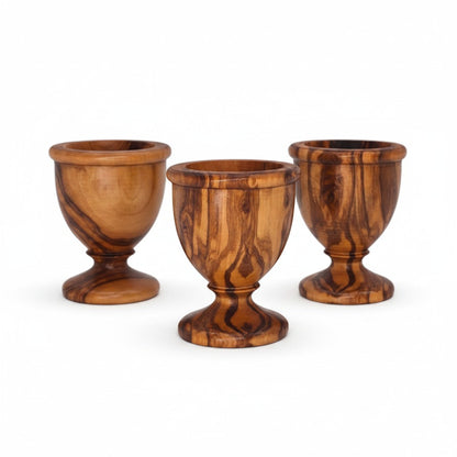 Olive Wood Egg Cup | Wooden Soft Boiled Egg Holder Breakfast Serving Stand