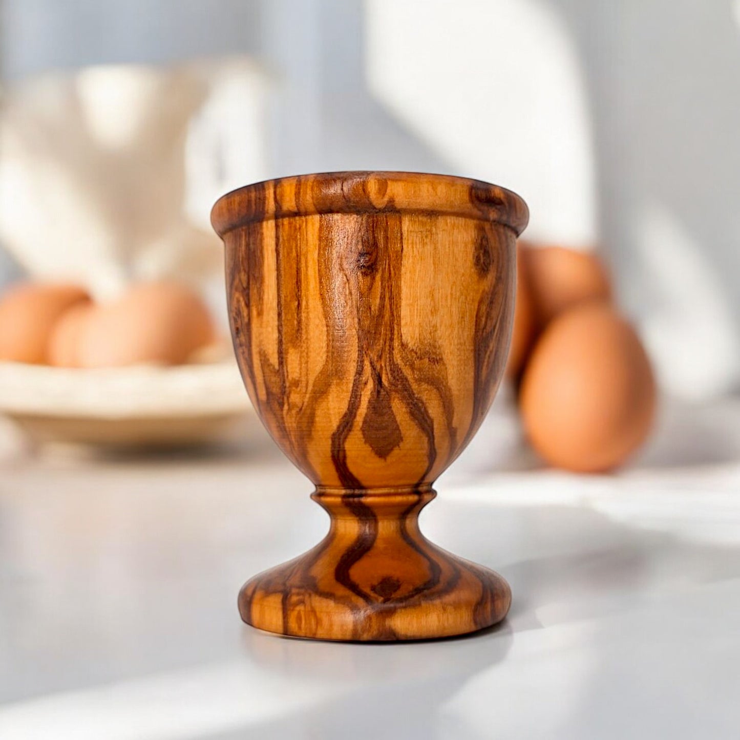 Olive Wood Egg Cup, decor, table accessories