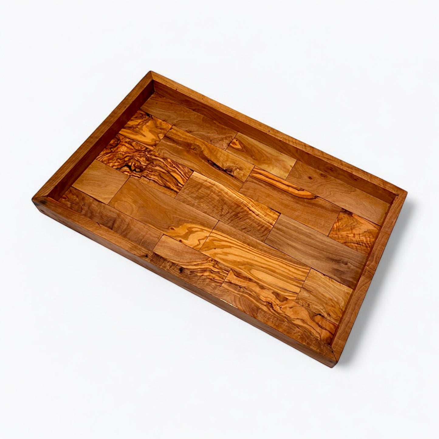 Olive wood Handcrafted Bread Cutting Board With Removable Slotted Cutting Grill And Base Serving Tray Crumb Catcher | Various Sizes