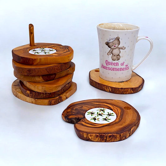 Ceramic coaster Set of 6 with Holder