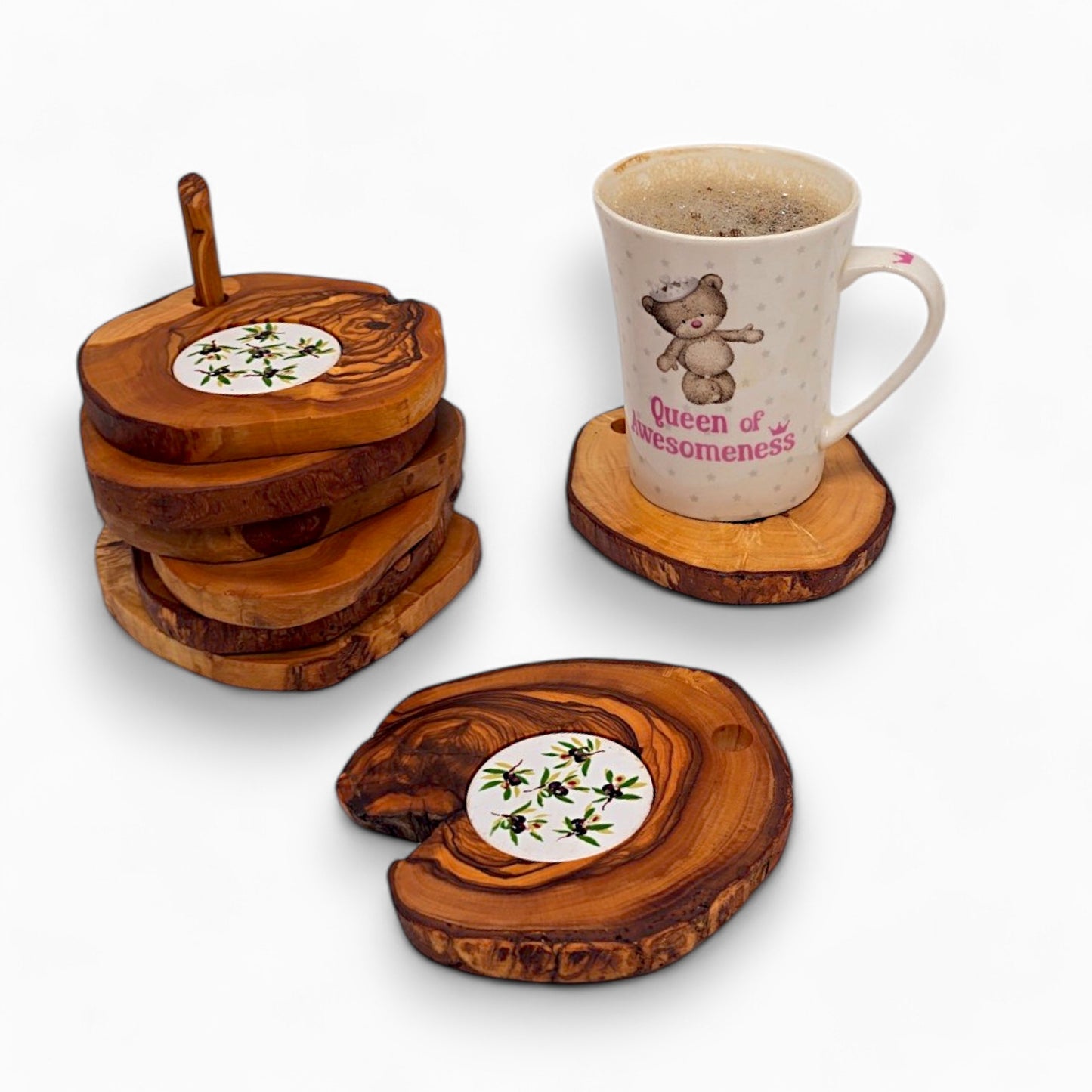 Ceramic coaster Set of 6 with Holder