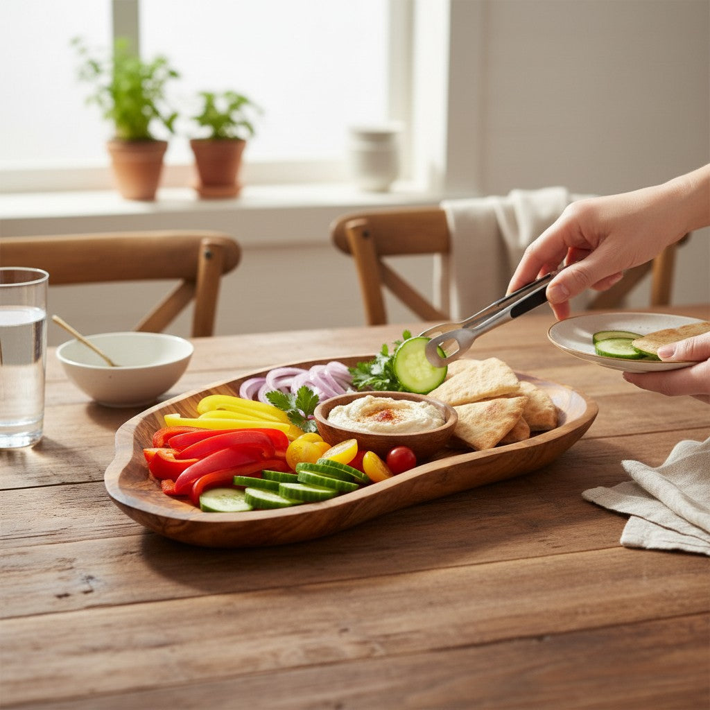 Olive Wood Charcuterie Board | Rustic Live Edge Serving Platter Cheese Tray