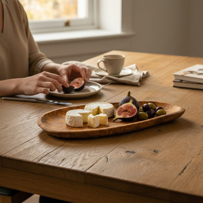 Olive Wood Charcuterie Board | Rustic Live Edge Serving Platter Cheese Tray