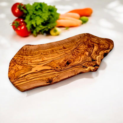 Olive Wood Large Solid Irregular Shaped Rustic Handcrafted Wooden Charcuterie Cheese Presentation Board | Various Sizes