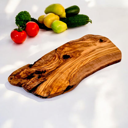 Olive Wood Large Solid Irregular Shaped Rustic Handcrafted Wooden Charcuterie Cheese Presentation Board | Various Sizes