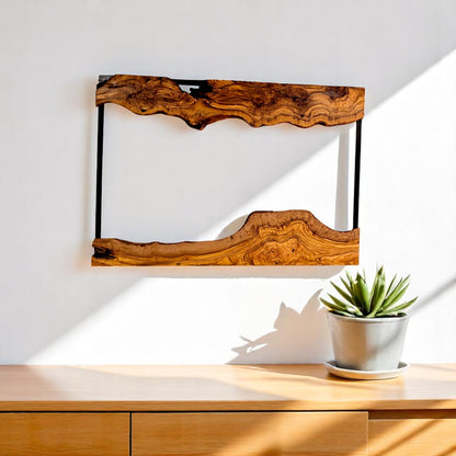 Olive Wood Framed Wooden Wall Mirror | FRAME ONLY