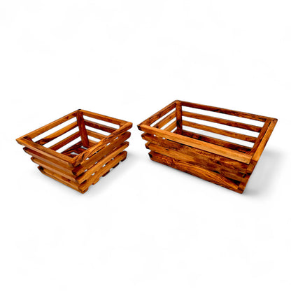 Olive wood Rectangular Shaped Bread Basket 28 cm