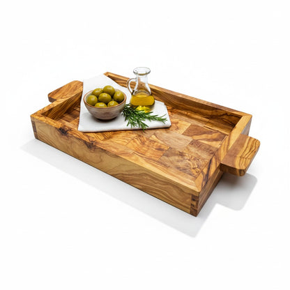 Plateau en bois d'olivier à bois de bout 40 cm et 45 cm