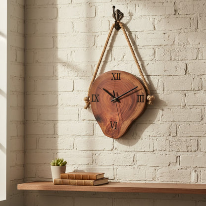 Wall Clock with Hanging Rope | Luxury Rustic Home Decor