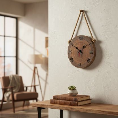 Wall Clock with Hanging Rope | Luxury Rustic Home Decor