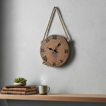 Wall Clock with Hanging Rope | Luxury Rustic Home Decor