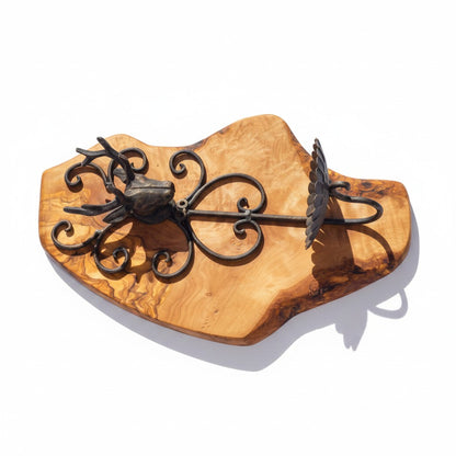 Rustic Olive Wood Stag Candle Holder Wall Sconce | Luxury Live Edge Deer Decor