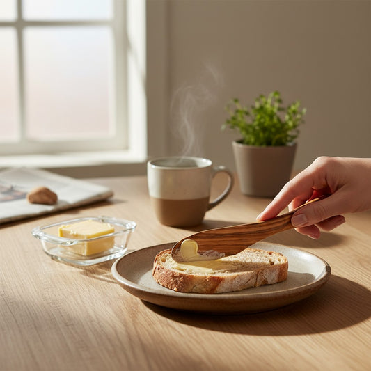 Handcrafted Olive Wood Butter Spreader & Knife