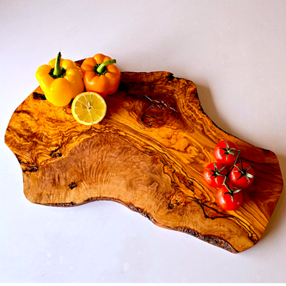 Olive Wood Large Solid Irregular Shaped Rustic Handcrafted Charcuterie Board