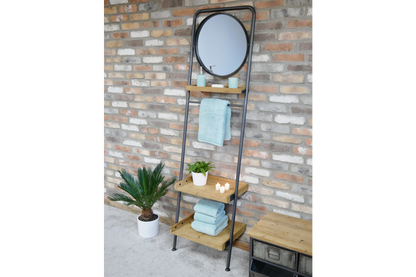 Industrial Shelves & Mirror