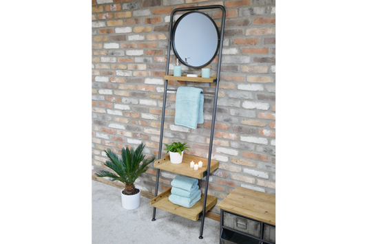 Industrial Shelves & Mirror