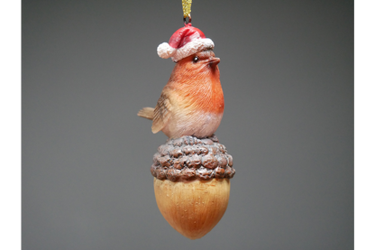 Robin On Acorn Tree Decoration
