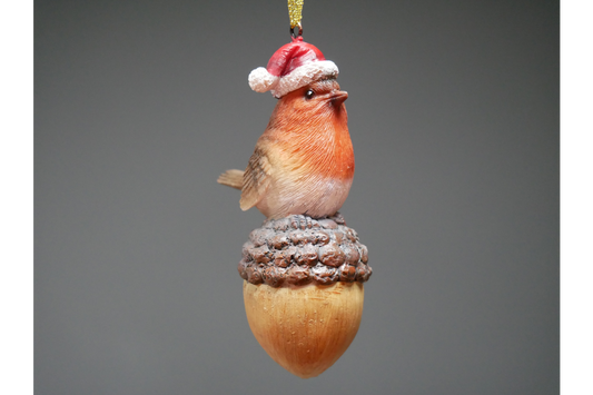 Robin On Acorn Tree Decoration