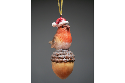 Robin On Acorn Tree Decoration