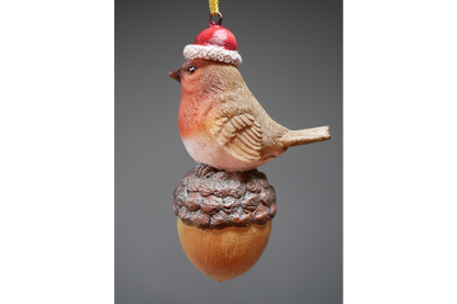 Robin On Acorn Tree Decoration