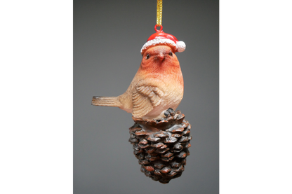 Robin On Pinecone Tree Decoration