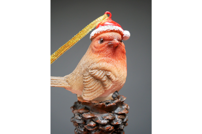 Robin On Pinecone Tree Decoration